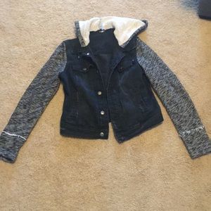 Free people black denim jacket